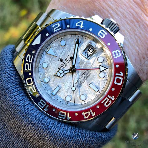 rolex gmt master meteorite|rolex with meteorite face.